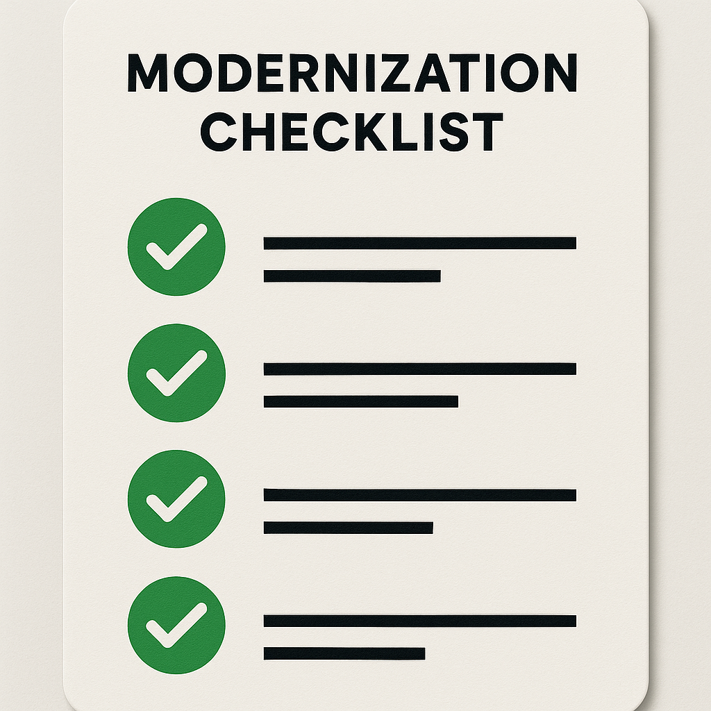 Aperçu de la checklist de modernisation QuebecAICo